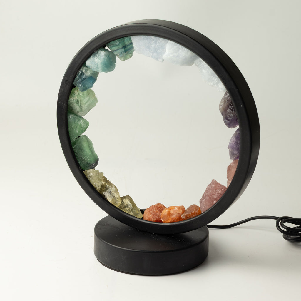 Gemstone Halo Lamp - 7 Chakra  - 7 Gems