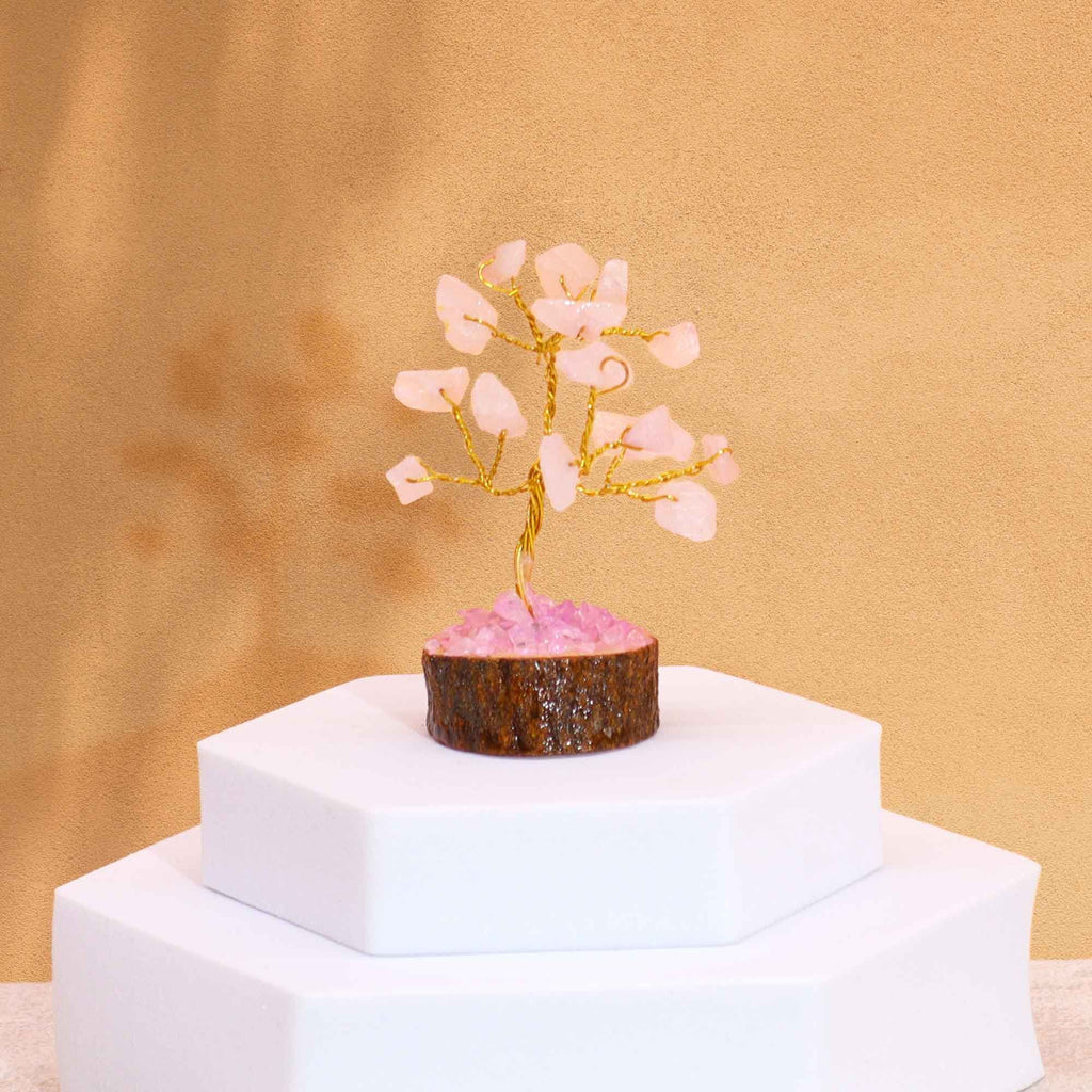 Mini Gemstone Tree On Wood Base Crystal Tree UK | 15 Stone Gemstone Tree decorative crystal gemstone tree